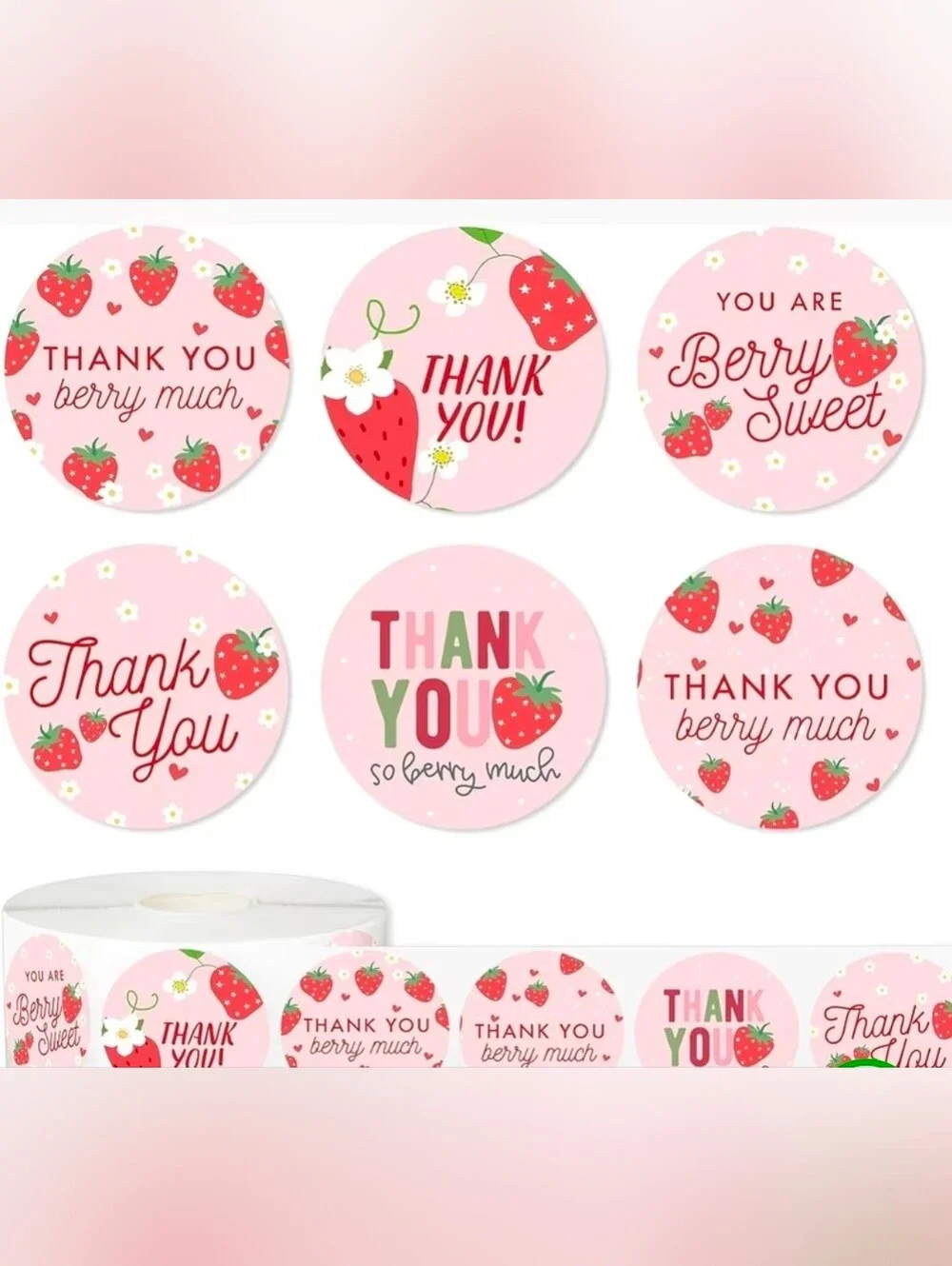 500 Thank You Stickers Berry Sweet NIP